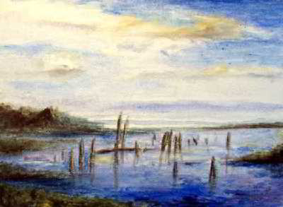 Lakeside Meditation original acrylic painting