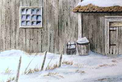 Wintry Mix original watercolor painting